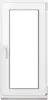 A white PVC window with a handle, shown against a white background. Produktbild-Vorschau