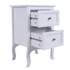 A white bedside table with two drawers, one of which is partially open. Anteprima dell’immagine prodotto