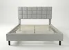 A bed frame with a headboard and slatted base, shown against a white background. Produktbild-Vorschau