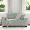 vidaXL Zweisitzer-Sofa Hellgrau 160x77x82 cm Samt Produktbild-Vorschau 3