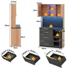 Küchenhochschrank 100x40x180 cm mit LED & Steckdose – Produktbild-Vorschau 5