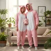 Pigiama Onesie Kigurumi Costume Travestimento Rosa Maiale Anteprima dell’immagine prodotto 2