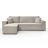 A beige corduroy sectional sofa is shown against a white background. Produktbild-Vorschau