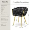 tectake® Set jídelní židle Astano čalouněná, se sametovým Náhled obrázku produktu 5