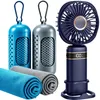 4 in 1 Handventilator mit Kühlhandtuch Set, 4000mAh Akku, 5 Produktbild-Vorschau 1