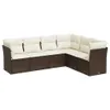 A sectional outdoor sofa set with cream cushions on a white background. Produktbild-Vorschau