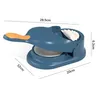A blue dumpling maker with orange accents is shown with dimensions indicated by lines and text. Podgląd zdjęcia produktu