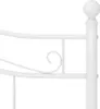 A close-up of a white metal bed frame. Produktbild-Vorschau