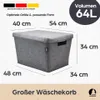 A diagram of a grey fabric laundry basket with dimensions and volume indicated. Produktbild-Vorschau