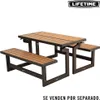 A picnic table with attached benches, shown from a slightly elevated side angle against a white background. Podgląd zdjęcia produktu