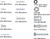 A collage of various screws, washers, and wall plugs with their corresponding sizes and quantities labeled. Anteprima dell’immagine prodotto