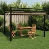 vidaXL Padiglione da giardino con tetto estensibile Taupe Anteprima dell’immagine prodotto 2