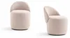 Toeletta di design beige con specchio e sgabello in stile Anteprima dell’immagine prodotto 3