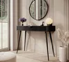 AX LIVING Vespasia petite coiffeuse noire 100,2 cm cannelée Voir les images du produit 2