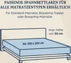 Illustration of a mattress with dimensions and height information. Produktbild-Vorschau