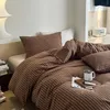 Omgoods - Bedlinnen Set 200 x 220 cm, Bruin Gestreept, Productafbeelding-voorbeeld 4