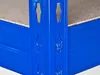 A close-up view of the corner of a blue metal shelving unit, showing the interlocking mechanism and a shelf. Anteprima dell’immagine prodotto