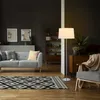 Relaxdays Stehlampe mit Stoffschirm, verchromter Fuß, E27 Produktbild-Vorschau 2