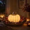 LED Porzellan Kürbis Weiß Gold Mittel Herbstdeko Warmweiß Produktbild-Vorschau 3