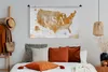 MuchoWow® Wandteppich Wandbehang Karte - Amerika - Gold Produktbild-Vorschau 5