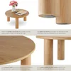 Table basse SISSI ronde avec pieds en bois massif - Chêne Voir les images du produit 4
