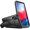 A black iPhone case with a kickstand is shown in a studio setting. Produktbild-Vorschau