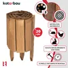 A wooden garden border with informational graphics. Voir les images du produit