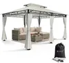 CASARIA Pavillon Topas 3x4 m mit Seitenteilen, Creme Produktbild-Vorschau 1