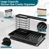 Organizér do dřezu černý Uhlíková ocel Nerez Náhled obrázku produktu 3