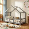 Lit bébé "Treviolo" au style maison, avec barrière de Voir les images du produit 1