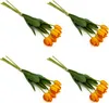 künstlicher Tulpen-Strauß orange 4 Bündel Kunstpflanze Produktbild-Vorschau 1