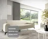 LIKMA Ekrü 3 Sitzer Samt Sofa Elsa 234x77x93 cm 3-er Produktbild-Vorschau 8