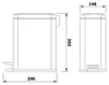 Technical drawing of a trash can with dimensions indicated. Náhled obrázku produktu
