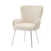 A single beige armchair with silver legs, photographed against a white background. Náhled obrázku produktu