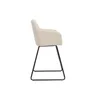 Miliboo - Barhocker beiger Stoff mit Samteffekt H65 cm Produktbild-Vorschau 5