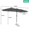 A diagram showing the dimensions of a large outdoor umbrella. Produktbild-Vorschau