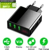 A black USB charger with multiple ports and a digital display, surrounded by green circular icons highlighting its features. Produktbild-Vorschau