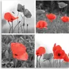 Leinwandbild rote mohnblumen set 60x60 cm Feeby rot Produktbild-Vorschau 3