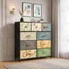 Comodino INONEFT con 9 cassetti rivestiti in tessuto, Anteprima dell’immagine prodotto 1