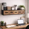 Wandregal Industrial mit 5 Schubladen Vintage Wandboard mit Produktbild-Vorschau 3