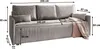 A diagram showing the dimensions of a beige sofa. Produktbild-Vorschau