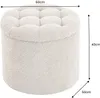 Hocker MODERN BAROCK STORAGE 50cm Bouclé Champagner Produktbild-Vorschau 9