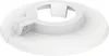 A white plastic pipe collar or rosette, viewed from a diagonal angle. Náhľad obrázku produktu