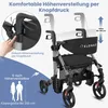 ELONEO 2in1 Rollstuhl Rollator faltbar und leicht mit Sitz, Produktbild-Vorschau 4