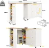 okwish Bartisch mit Rollen und Snackregal, 360° drehbarer Produktbild-Vorschau 7