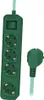 A green power strip with four outlets and a plug. Podgląd zdjęcia produktu