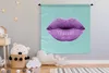 MuchoWow® Wandteppich Wandbehang Lippen - Pastell - Lila Produktbild-Vorschau 3