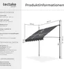 tectake® Klemmmarkise mit Handkurbel einfache Montage Produktbild-Vorschau 5
