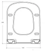 A technical drawing of a toilet seat with dimensions indicated. Náhľad obrázku produktu