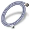A coiled gray hose with silver and white connectors on each end, lying on a white background. Produktbild-Vorschau